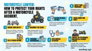 Motorcycle accident victim speaking with a motorcycle lawyer after a road crash consultation